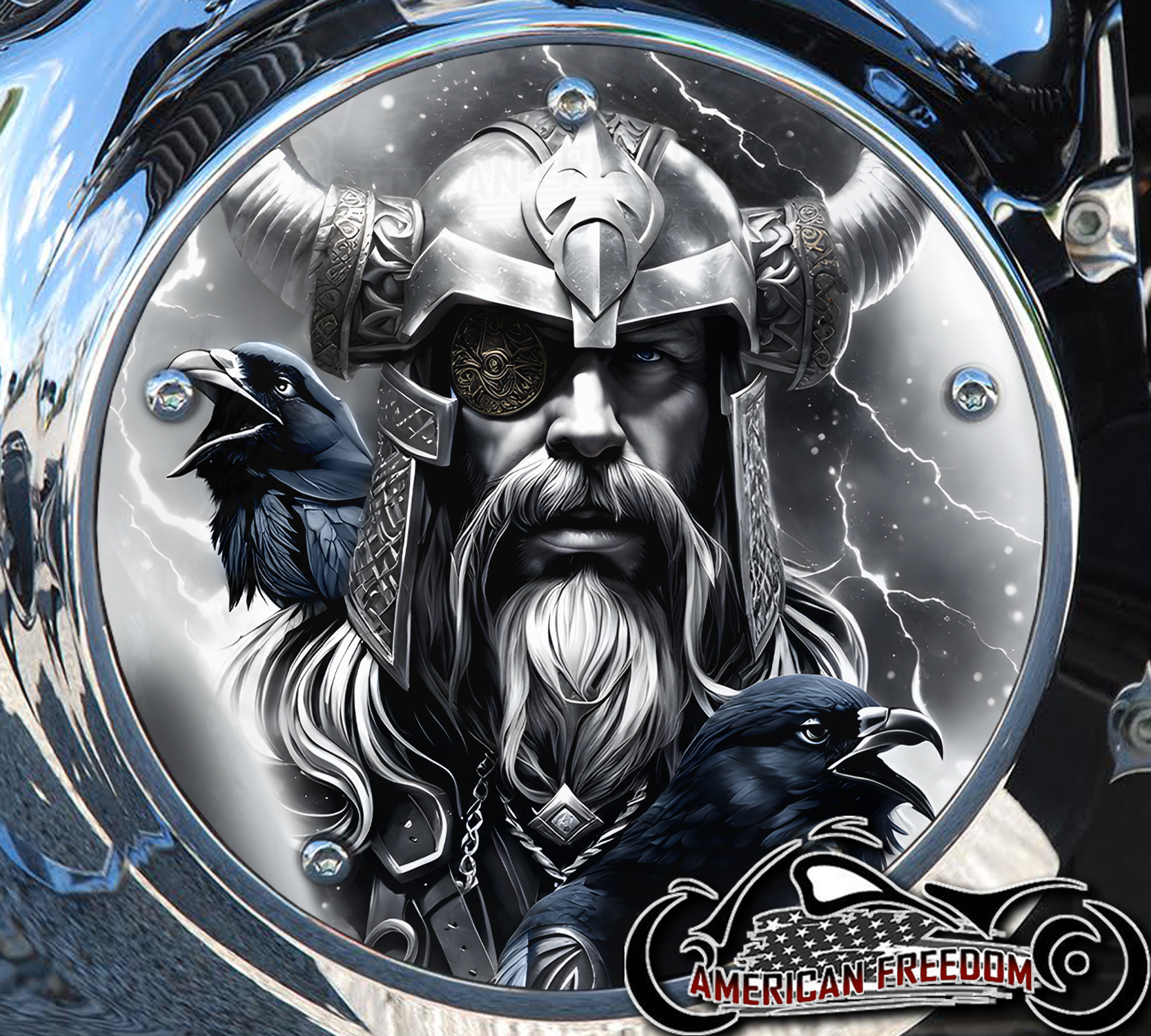 Custom Derby Cover - Odin Hunnin Munnin